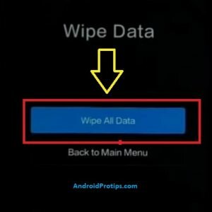 Wipe all data option