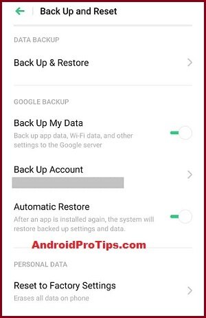 Backup and Restore option